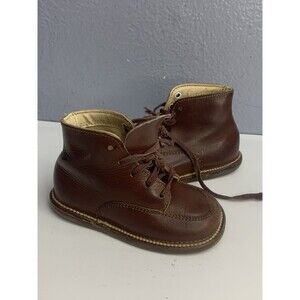 Vtg Tag a Longs Oxford High Top Children's Boots Brown Leather Shoes No Size Tag